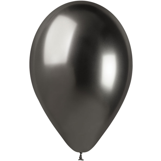 5 Globos Negro Cromado 33cm 