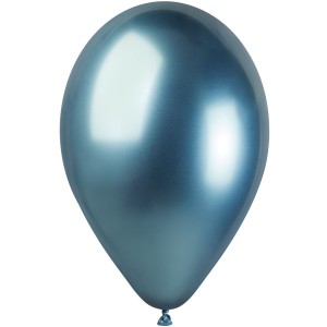 5 Globos Azul Cromado 33cm