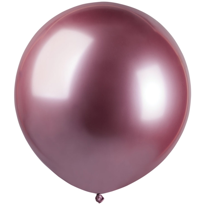 3 Globos Cromados Rosa 48cm 