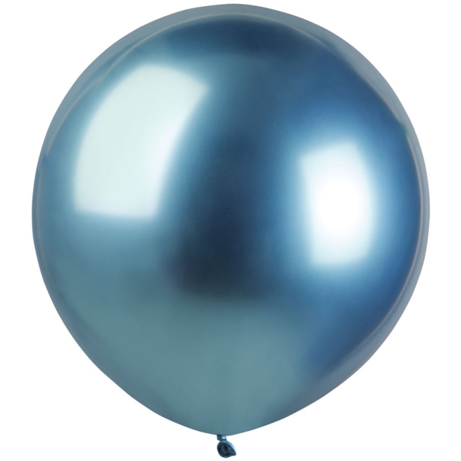 3 Globos Azul Cromado 48cm 