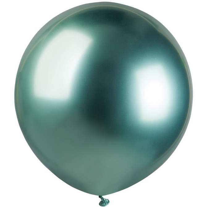 3 Globos Verde Cromado 48cm 