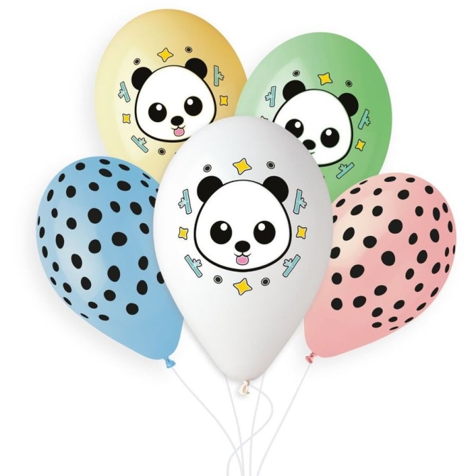 5 Globos Panda 33cm 