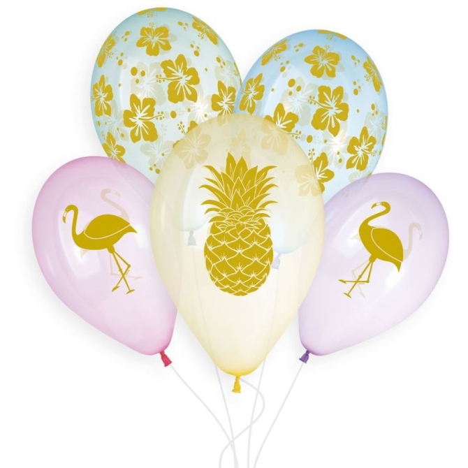 5 Globos Tropicales 33cm 