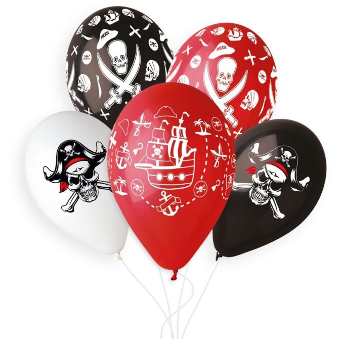 5 Globos Pirata 33cm 