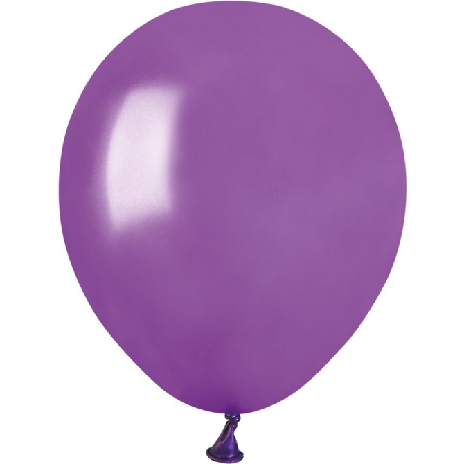 50 Globos Morados Perlados 13cm 