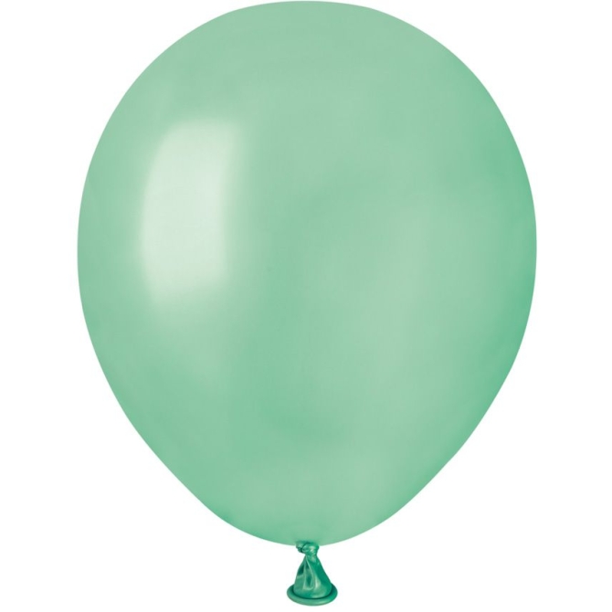 50 Globos Verde Agua Perlada 13cm 