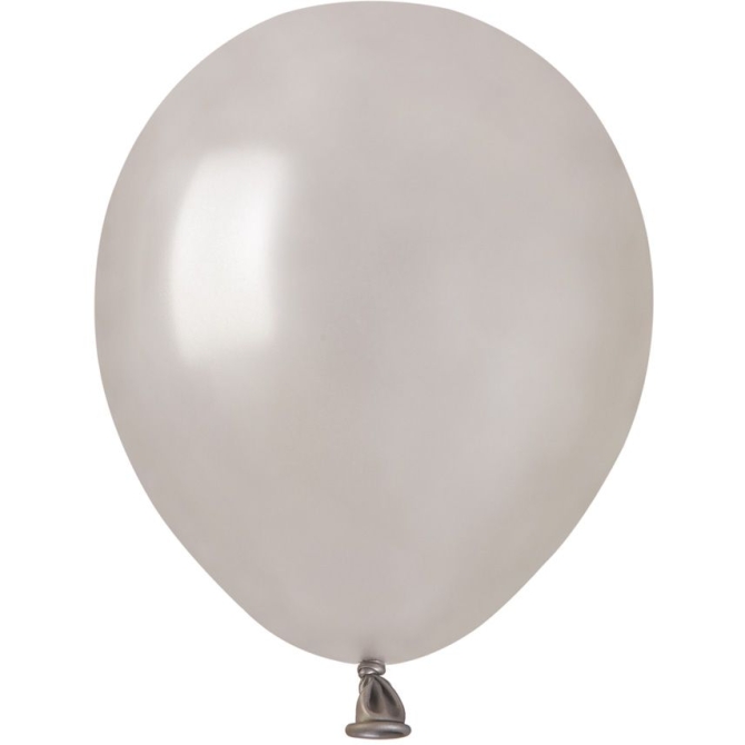 50 Globos Plata Perlado 13cm 