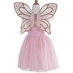 Disfraz Vestido y Alas Dorados de Mariposa Talla 5-7 aos. n1