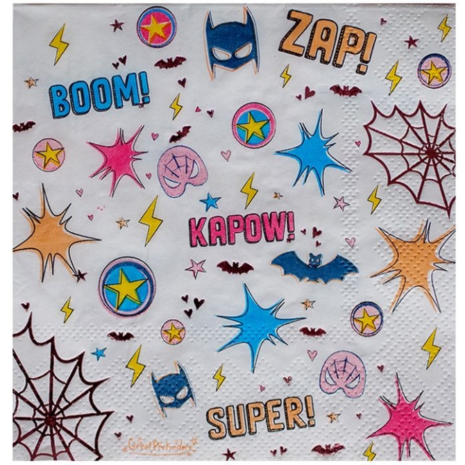 20 servilletas Super Hero Star 