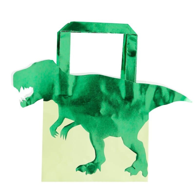 5 bolsas de regalo dinosaurios 