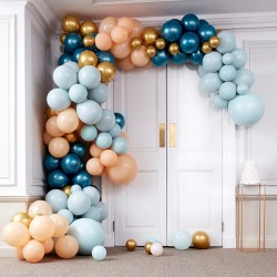 Kit de arco de globos Luxe 200 - Oro metalizado / Turquesa metalizado / Melocotn / Menta. n1