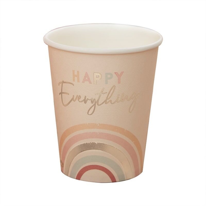 8 vasos pastel Happy Everything Rainbow 