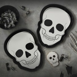 8 platos de esqueleto de Halloween. n1