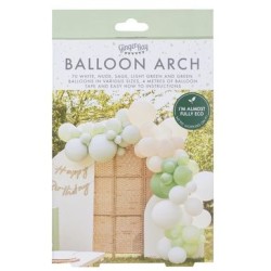 Kit de 70 Arcos de Globos - Salvia / Desnudo / Blanco. n3