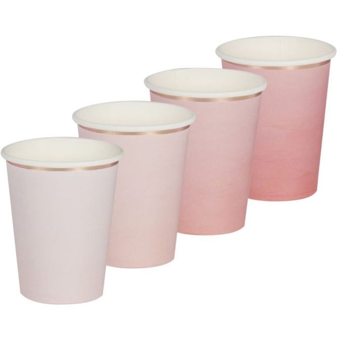 8 vasos Ombre rosa / oro rosa 