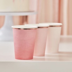 8 vasos Ombre rosa / oro rosa. n1