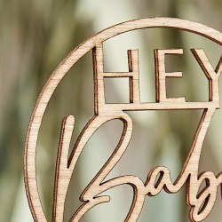 Cake Topper de Madera Botanical Hey Baby. n2