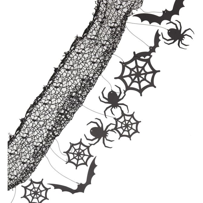Guirnalda de telas de araa de Halloween 
