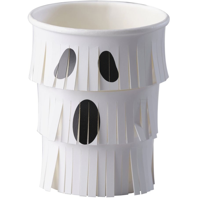 8 vasos fantasma con flecos 