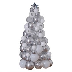 rbol de Navidad Globos - Plata. n1