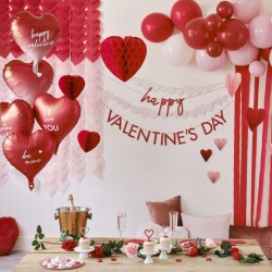 5 Globos Happy Valentine s Day Rojo y Rosa. n2