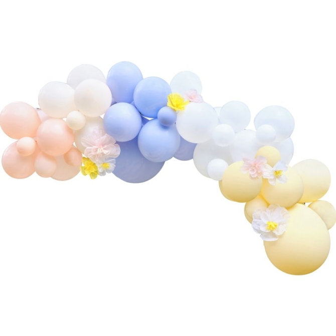 Kit Arco 60 Globos - Floral Pastel 