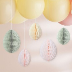 5 decoraciones de nido de abeja huevos de Pascua. n1