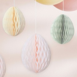 5 decoraciones de nido de abeja huevos de Pascua. n2