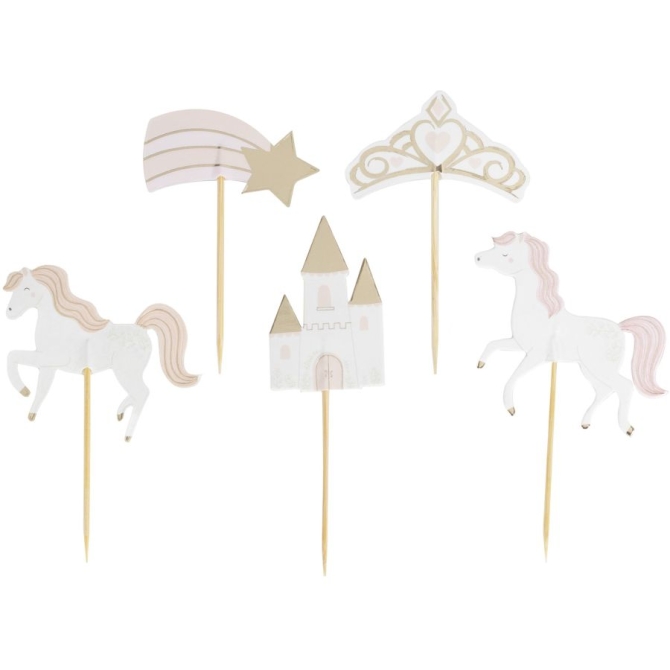 12 Cupcake Toppers Castillo Princessa 