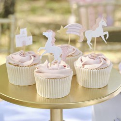 12 Cupcake Toppers Castillo Princessa. n1