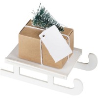 4 tarjetas de Navidad trineo lugar - Blanco