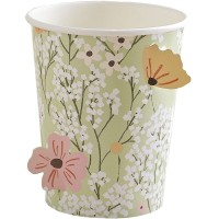 Contiene : 1 x 8 Vasos Hello Baby Floral