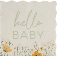 Contiene : 1 x 16 Servilletas Hello Baby Floral