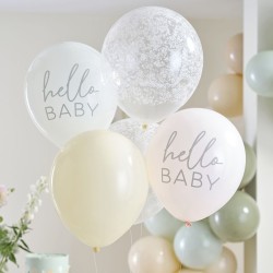 5 Globos Hello Baby Floral. n1