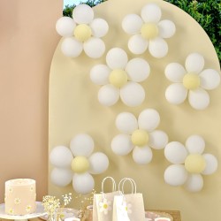 Conjunto de Globos Margarita Blanca y Amarilla. n1