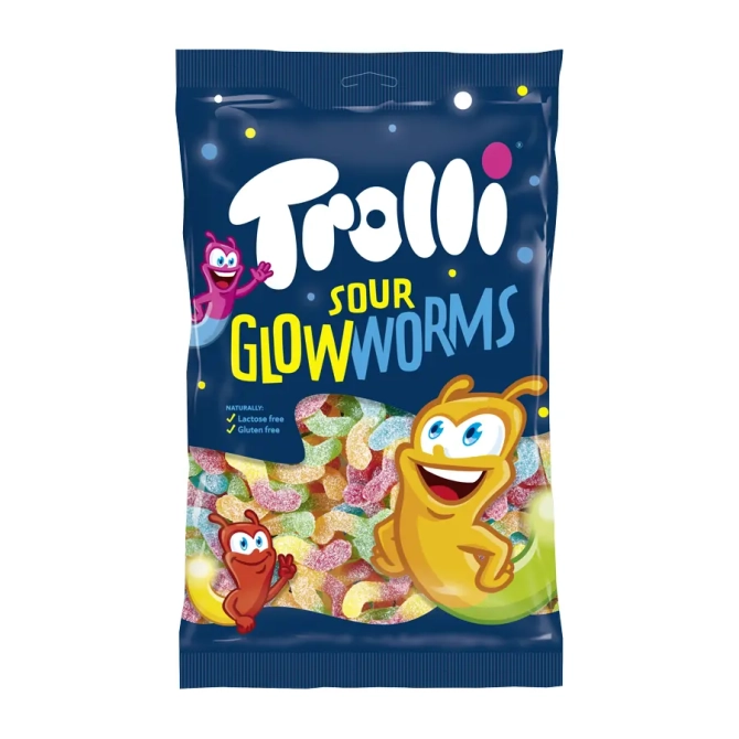 Bolsa Trolli Sour Glowworms - 1kg 