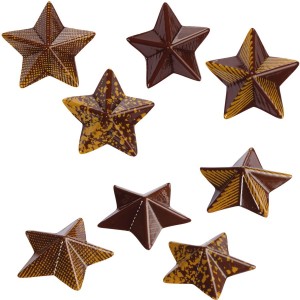 4 Estrellas Pequeas Negras/Oro - Chocolate Oscuro