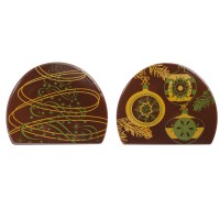 2 puntas de troncos de abeto/bolas (7 cm) - Chocolate