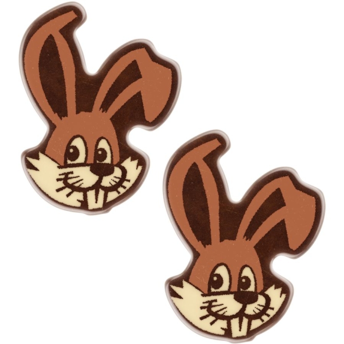 2 Cabezas de Conejo (4, 8 cm) - Chocolate Blanco 