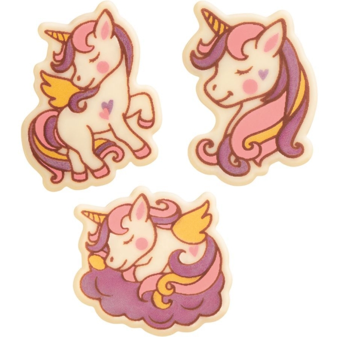 3 Unicornios (4, 1 cm) - Chocolate Blanco 