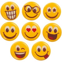 8 Pads Happy Faces (2 cm) - Chocolate Blanco