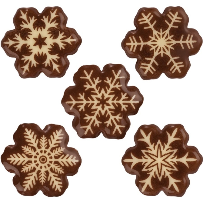 8 Copos de Nieve (2, 8 cm) - Chocolate Blanco 