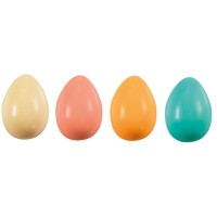 4 Mini Huevos de Pascua 3D (1,9 cm) - Chocolate Blanco