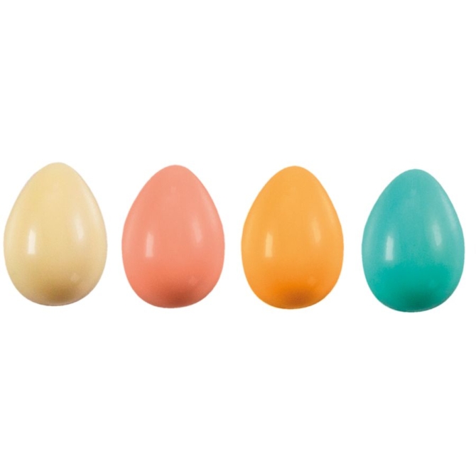 4 Mini Huevos de Pascua 3D (1, 9 cm) - Chocolate Blanco 