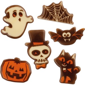 6 decoraciones de Halloween - Chocolate blanco