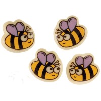 4 Mini Abejas (2 cm) - Chocolate Blanco