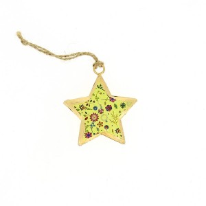 Decoracin para colgar Estrella Estampado Fantasa N2 (6 cm) - Metal