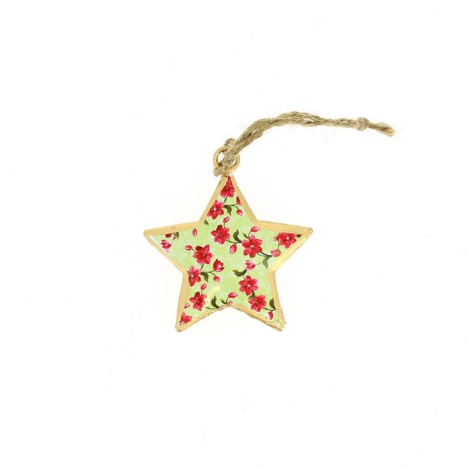 Decoracin para colgar Estrella Estampado Fantasa N4 (6 cm) - Metal 