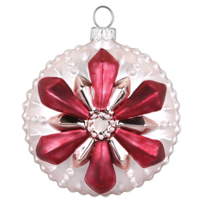 Jewel Ball Rose Flower Copo de nieve (8 cm) - Cristal 