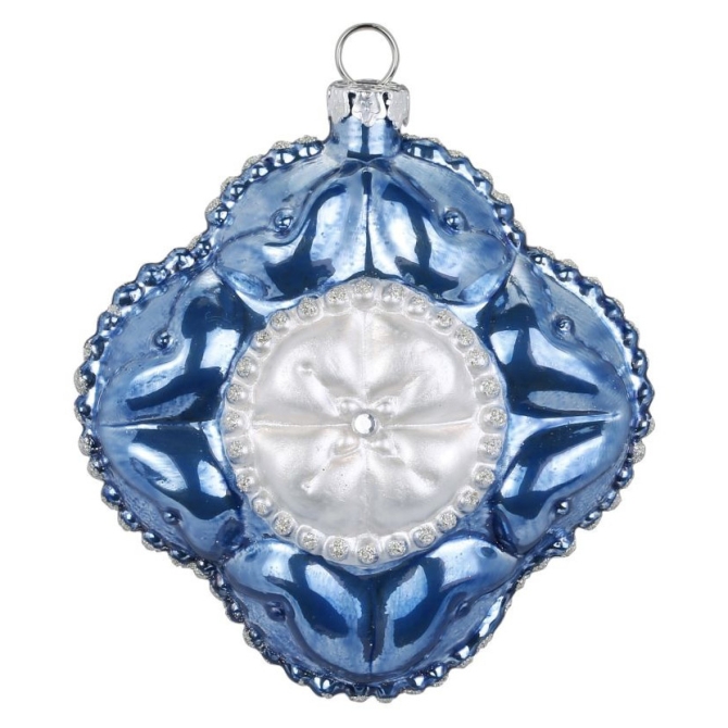 Bola Joya Flor Azul Real (8 cm) - Cristal 